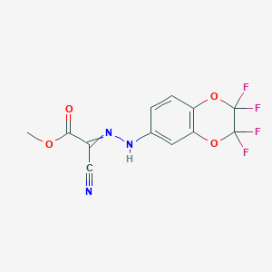 molecular formula C12H7F4N3O4 B14670679 Methyl cyano[2-(2,2,3,3-tetrafluoro-2,3-dihydro-1,4-benzodioxin-6-yl)hydrazinylidene]acetate CAS No. 36865-53-9