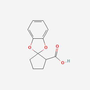 molecular formula C12H12O4 B14670694 Spiro(cyclopentane-1,2'-benzodioxole)-2-carboxylic acid CAS No. 50836-03-8