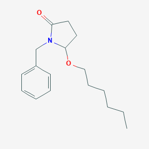 molecular formula C17H25NO2 B146707 (+-)-5-(Hexyloxy)-1-(phenylmethyl)-2-pyrrolidinone CAS No. 136410-32-7