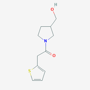 B1467077 1-[3-(Hydroxymethyl)pyrrolidin-1-yl]-2-(thiophen-2-yl)ethan-1-one CAS No. 1247398-28-2