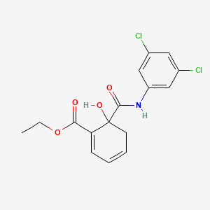 molecular formula C16H15Cl2NO4 B14670829 Ethyl 2-(((3,5-dichlorophenyl)amino)carbonyl)-2-hydroxybenzoate CAS No. 38507-87-8