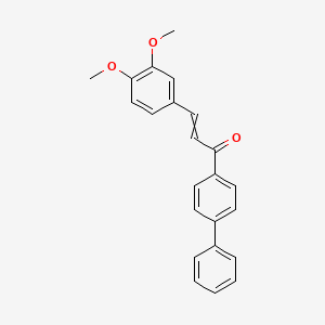 molecular formula C23H20O3 B14671013 2-Propen-1-one, 1-[1,1'-biphenyl]-4-yl-3-(3,4-dimethoxyphenyl)- CAS No. 36635-79-7
