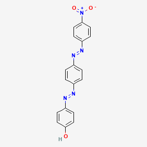 molecular formula C18H13N5O3 B14671029 Phenol, 4-[[4-[(4-nitrophenyl)azo]phenyl]azo]- CAS No. 38565-48-9