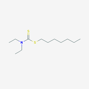 molecular formula C12H25NS2 B14671054 Heptyl diethylcarbamodithioate CAS No. 37011-40-8