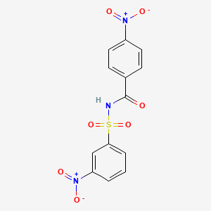 molecular formula C13H9N3O7S B14671093 Benzamide, 4-nitro-N-[(3-nitrophenyl)sulfonyl]- CAS No. 36965-20-5