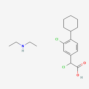 molecular formula C18H27Cl2NO2 B14671100 Fenclorac diethylamine salt CAS No. 36616-54-3