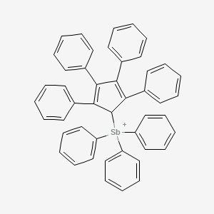 molecular formula C47H36Sb+ B14671146 Triphenyl(2,3,4,5-tetraphenylcyclopenta-2,4-dien-1-yl)stibanium CAS No. 47868-94-0