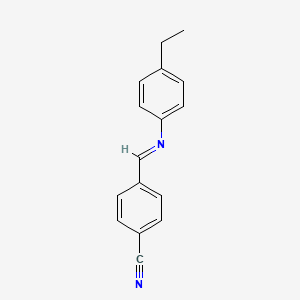 molecular formula C16H14N2 B14671172 4-{(E)-[(4-Ethylphenyl)imino]methyl}benzonitrile CAS No. 39203-83-3