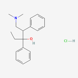 molecular formula C19H26ClNO B14671240 beta-((Dimethylamino)methyl)-alpha-ethyl-alpha-phenylbenzeneethanol hydrochloride CAS No. 37013-30-2