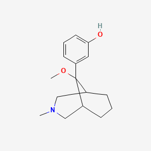 molecular formula C16H23NO2 B14671368 syn-3-(9-Methoxy-3-methyl-3-azabicyclo(3.3.1)non-9-yl)phenol CAS No. 42471-68-1