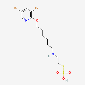 molecular formula C13H20Br2N2O4S2 B14671464 S-2-((6-(3,5-Dibromo-2-pyridyloxy)hexyl)amino)ethyl hydrogen thiosulfate CAS No. 41287-09-6
