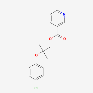 molecular formula C16H16ClNO3 B14671465 3-Pyridinecarboxylic acid, 2-(4-chlorophenoxy)-2-methylpropyl ester CAS No. 36084-71-6