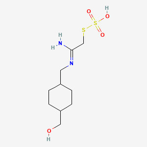 molecular formula C10H20N2O4S2 B14671505 S-((N-(4-Hydroxymethylcyclohexylmethyl)amidino)methyl) hydrogen thiosulfate CAS No. 40283-81-6