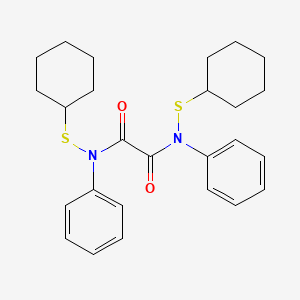 molecular formula C26H32N2O2S2 B14671524 Ethanediamide, N,N'-bis(cyclohexylthio)-N,N'-diphenyl- CAS No. 50863-05-3