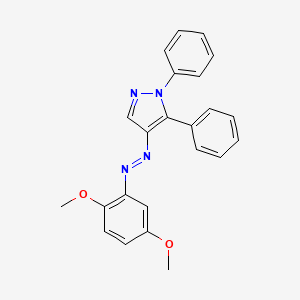 molecular formula C23H20N4O2 B14671546 4-((2,5-Dimethoxyphenyl)azo)-1,5-diphenyl-1H-pyrazole CAS No. 40640-32-2