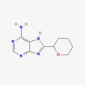 molecular formula C10H13N5O B14671553 8-(oxan-2-yl)-7H-purin-6-amine CAS No. 51015-52-2