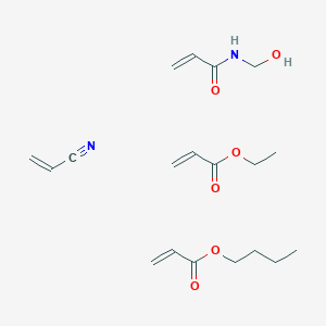 molecular formula C19H30N2O6 B14671783 butyl prop-2-enoate;ethyl prop-2-enoate;N-(hydroxymethyl)prop-2-enamide;prop-2-enenitrile CAS No. 38054-57-8