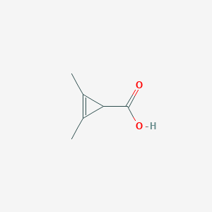 molecular formula C6H8O2 B14671790 2,3-Dimethylcycloprop-2-ene-1-carboxylic acid CAS No. 36285-16-2