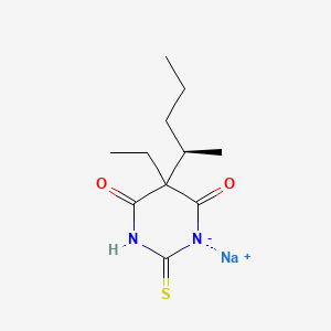 molecular formula C11H17N2NaO2S B14671850 R(+)-Thiopental sodium CAS No. 51165-38-9