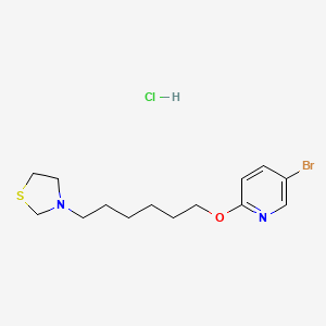 molecular formula C14H22BrClN2OS B14671862 Thiazolidine, 3-(6-(5-bromo-2-pyridyloxy)hexyl)-, hydrochloride CAS No. 41287-91-6