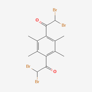 molecular formula C14H14Br4O2 B14671883 1,1'-(2,3,5,6-Tetramethyl-1,4-phenylene)bis(2,2-dibromoethan-1-one) CAS No. 35928-58-6