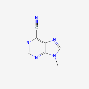molecular formula C7H5N5 B14671901 9-Methylpurine-6-carbonitrile 