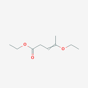 molecular formula C9H16O3 B14672055 Ethyl 4-ethoxypent-3-enoate CAS No. 36219-63-3