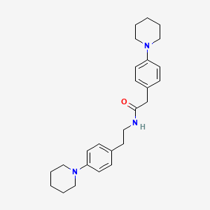 molecular formula C26H35N3O B14672187 Acetamide, N-(4-piperidinophenethyl)-2-(4-piperidinophenyl)- CAS No. 38591-52-5