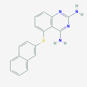 molecular formula C18H14N4S B14672211 2,4-Diamino-5-[2-naphthylthio]quinazoline CAS No. 50828-18-7