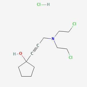 molecular formula C12H20Cl3NO B14672255 Cyclopentanol, 1-(3-(bis-(2-chloroethyl)amino)-1-propyn-1-yl)-, hydrochloride CAS No. 40415-94-9