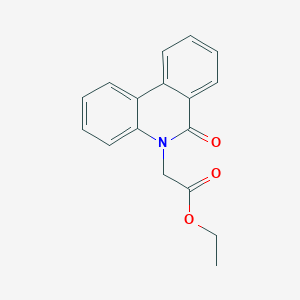 molecular formula C17H15NO3 B14672303 Ethyl 2-(6-oxophenanthridin-5-yl)acetate CAS No. 37045-19-5