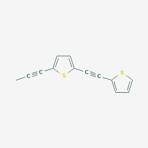 molecular formula C13H8S2 B14672324 Thiophene, 2-(1-propynyl)-5-(2-thienylethynyl)- CAS No. 36687-69-1