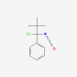 molecular formula C12H14ClNO B14672374 Benzene, (1-chloro-1-isocyanato-2,2-dimethylpropyl)- CAS No. 39509-28-9