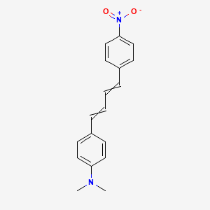 molecular formula C18H18N2O2 B14672397 Benzenamine, N,N-dimethyl-4-[4-(4-nitrophenyl)-1,3-butadienyl]- CAS No. 39208-03-2
