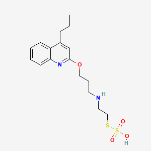 molecular formula C17H24N2O4S2 B14672443 S-2-((3-(4-Propyl-2-quinolyloxy)propyl)amino)ethyl hydrogen thiosulfate CAS No. 41287-38-1