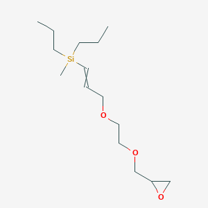 molecular formula C15H30O3Si B14672579 Methyl(3-{2-[(oxiran-2-yl)methoxy]ethoxy}prop-1-en-1-yl)dipropylsilane CAS No. 36930-12-8