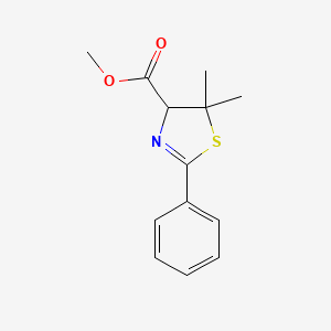 molecular formula C13H15NO2S B14672601 Methyl 5,5-dimethyl-2-phenyl-4,5-dihydro-1,3-thiazole-4-carboxylate CAS No. 38648-84-9
