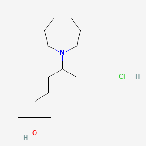 molecular formula C14H30ClNO B14672677 Hexahydro-alpha,alpha,epsilon-trimethyl-1H-azepin-1-pentanol hydrochloride CAS No. 37096-80-3