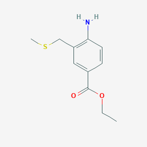 molecular formula C11H15NO2S B14672682 Ethyl 4-amino-3-[(methylsulfanyl)methyl]benzoate CAS No. 50461-34-2