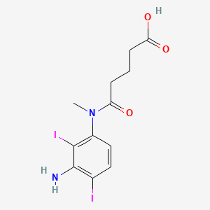 molecular formula C12H14I2N2O3 B14672707 Glutaranilic acid, 3'-amino-4',6'-diiodo-N-methyl- CAS No. 38622-28-5