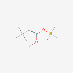 molecular formula C10H22O2Si B14672746 [(1-Methoxy-3,3-dimethylbut-1-en-1-yl)oxy](trimethyl)silane CAS No. 40195-22-0