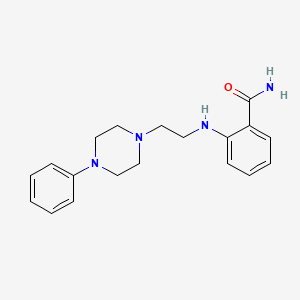 molecular formula C19H24N4O B14672799 Benzamide, 2-((2-(4-phenyl-1-piperazinyl)ethyl)amino)- CAS No. 36245-29-1