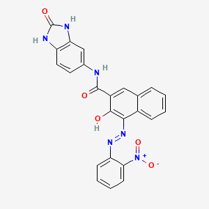 molecular formula C24H16N6O5 B14672872 2-Naphthalenecarboxamide, N-(2,3-dihydro-2-oxo-1H-benzimidazol-5-yl)-3-hydroxy-4-[(2-nitrophenyl)azo]- CAS No. 38133-90-3