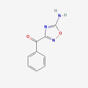 molecular formula C9H7N3O2 B14672947 Methanone, (5-amino-1,2,4-oxadiazol-3-yl)phenyl- CAS No. 42837-61-6