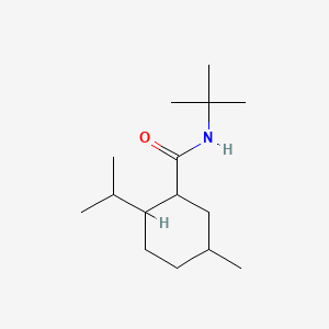 molecular formula C15H29NO B14672978 Cyclohexanecarboxamide, N-(1,1-dimethylethyl)-5-methyl-2-(1-methylethyl)- CAS No. 39668-82-1