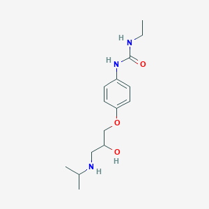 molecular formula C15H25N3O3 B14673102 N-Ethyl-N'-(4-(2-hydroxy-3-((1-methylethyl)amino)propoxy)phenyl)urea CAS No. 39617-71-5