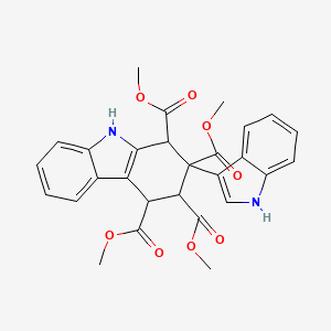 molecular formula C28H26N2O8 B14673147 Tetramethyl 2-(1h-indol-3-yl)-2,3,4,9-tetrahydro-1h-carbazole-1,2,3,4-tetracarboxylate CAS No. 37914-35-5