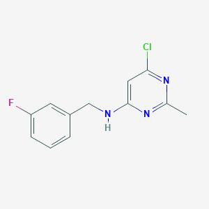 molecular formula C12H11ClFN3 B1467322 6-chloro-N-[(3-fluorophenyl)methyl]-2-methylpyrimidin-4-amine CAS No. 1111850-01-1