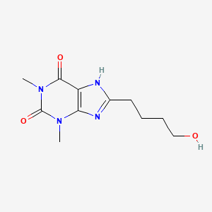 molecular formula C11H16N4O3 B14673220 Theophylline, 8-(4-hydroxybutyl)- CAS No. 35873-44-0