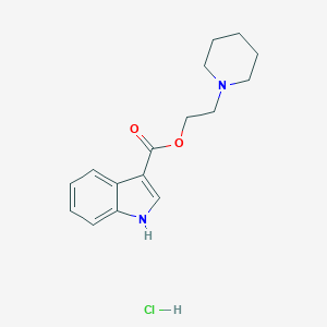 molecular formula C16H21ClN2O2 B146733 1-Piperidinylethyl-1H-indole-3-carboxylate hydrochloride CAS No. 135938-17-9